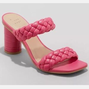 Women’s Basil Mule Heels- A New Day - Magenta Size 8